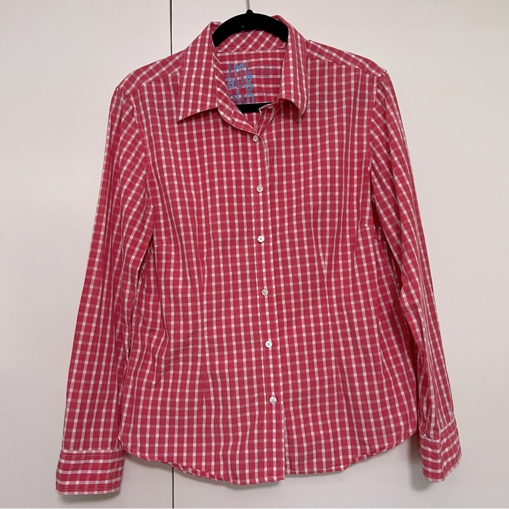 J. McLaughlin Red Plaid Button Down Shirt